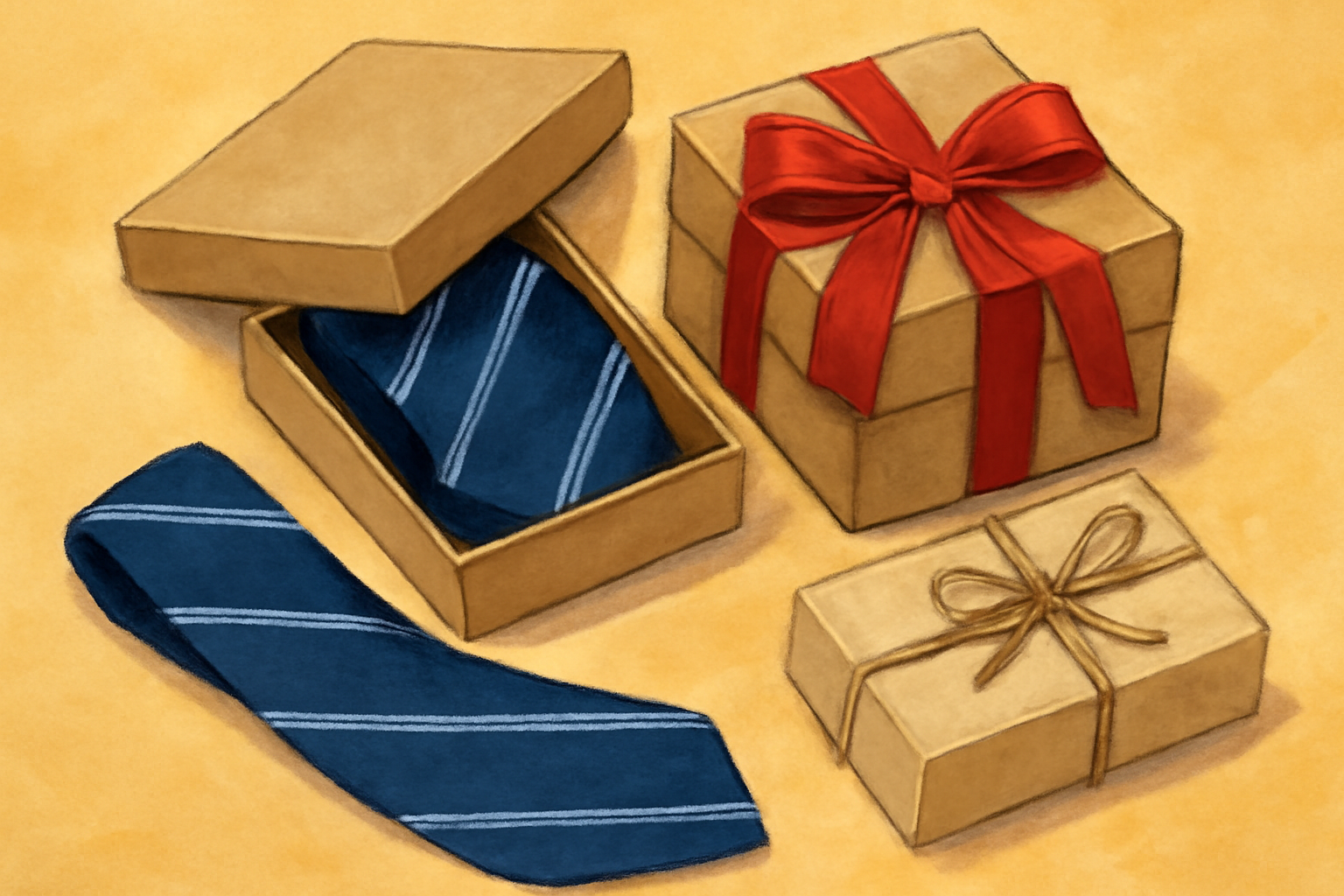 100均のギフトボックスを上手に活用すれば、ネクタイを高級感たっぷりに演出できます