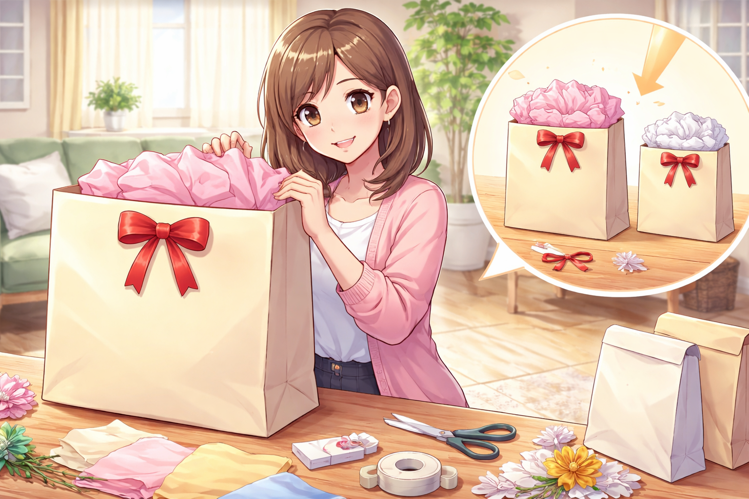 プレゼントの紙袋が大きすぎる時の解決策：リメイクや詰め物で「フィット感」を演出しましょう