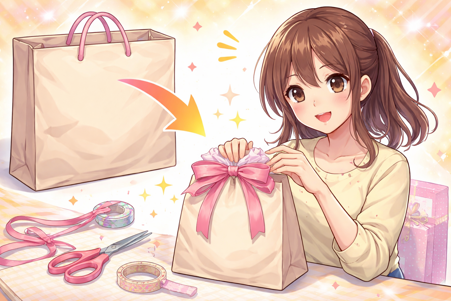 大きすぎる紙袋をピッタリサイズに変える魔法のリメイク術